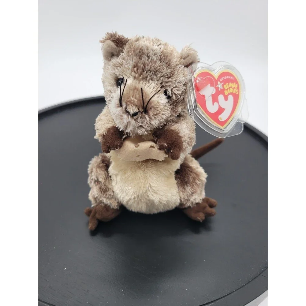 2004 Vintage Ty Beanie Baby CHEESLY Mouse Rat Plush Toy with Tags